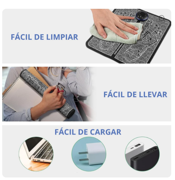 El tapete masajeador es de fácil limpieza.