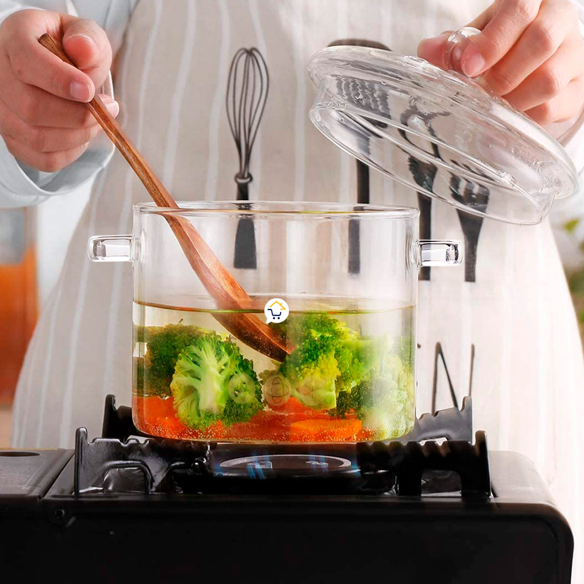 Olla de cocina multifuncional transparente
